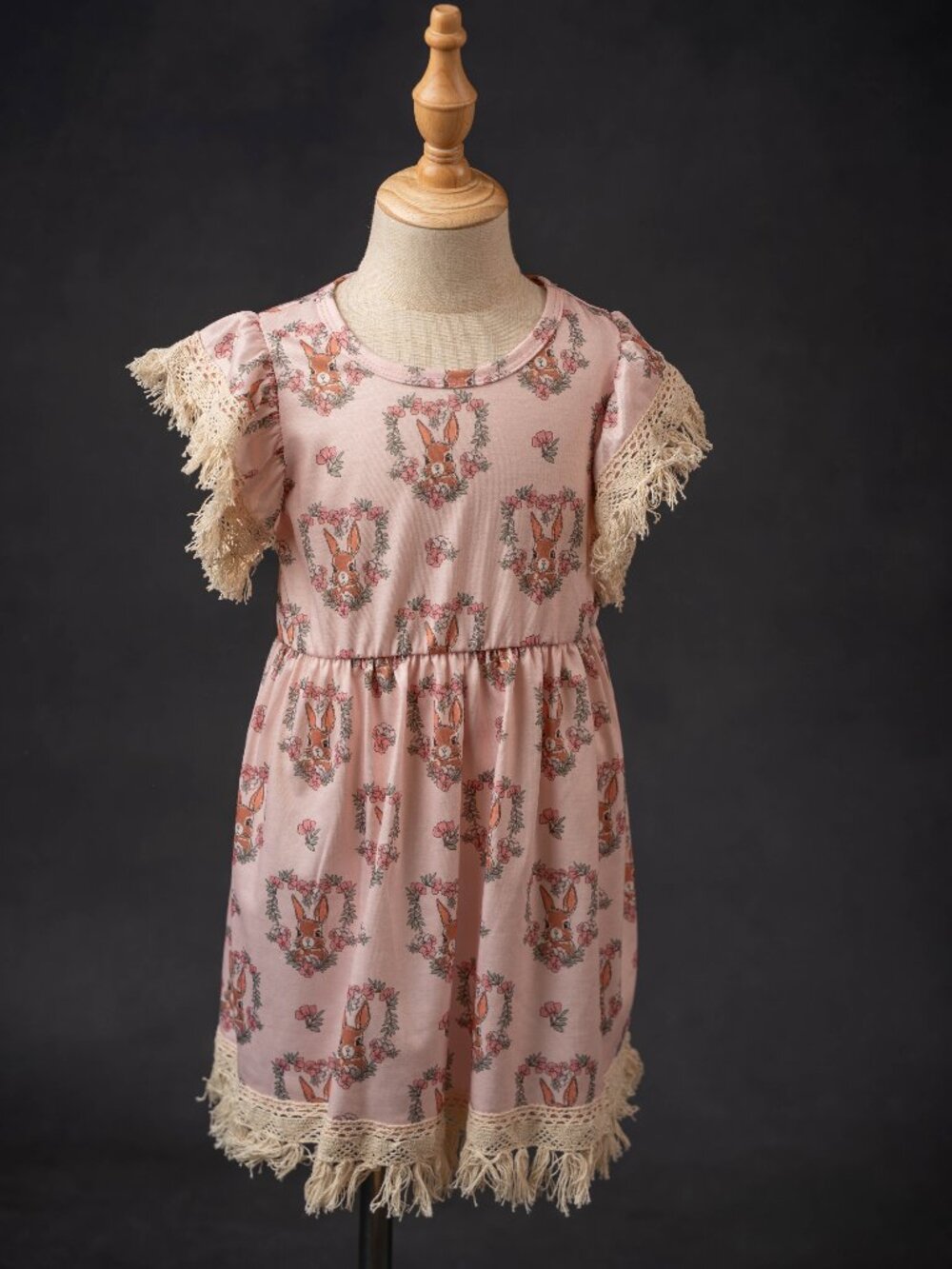 Boho Rabbit Print Easter Dress, 4/5